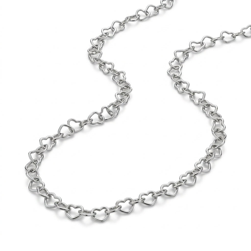 925 Silver Interlocking Hearts Anklet