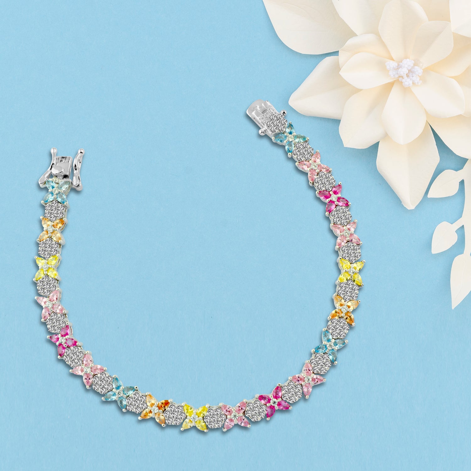 Bracelet "Colors of Butterflies" 925 Sterling Silver
