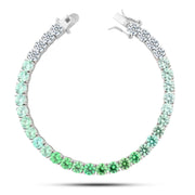 انسيال فضة عيار 925 لامع بتصميم أحجار الزركون الأخضر