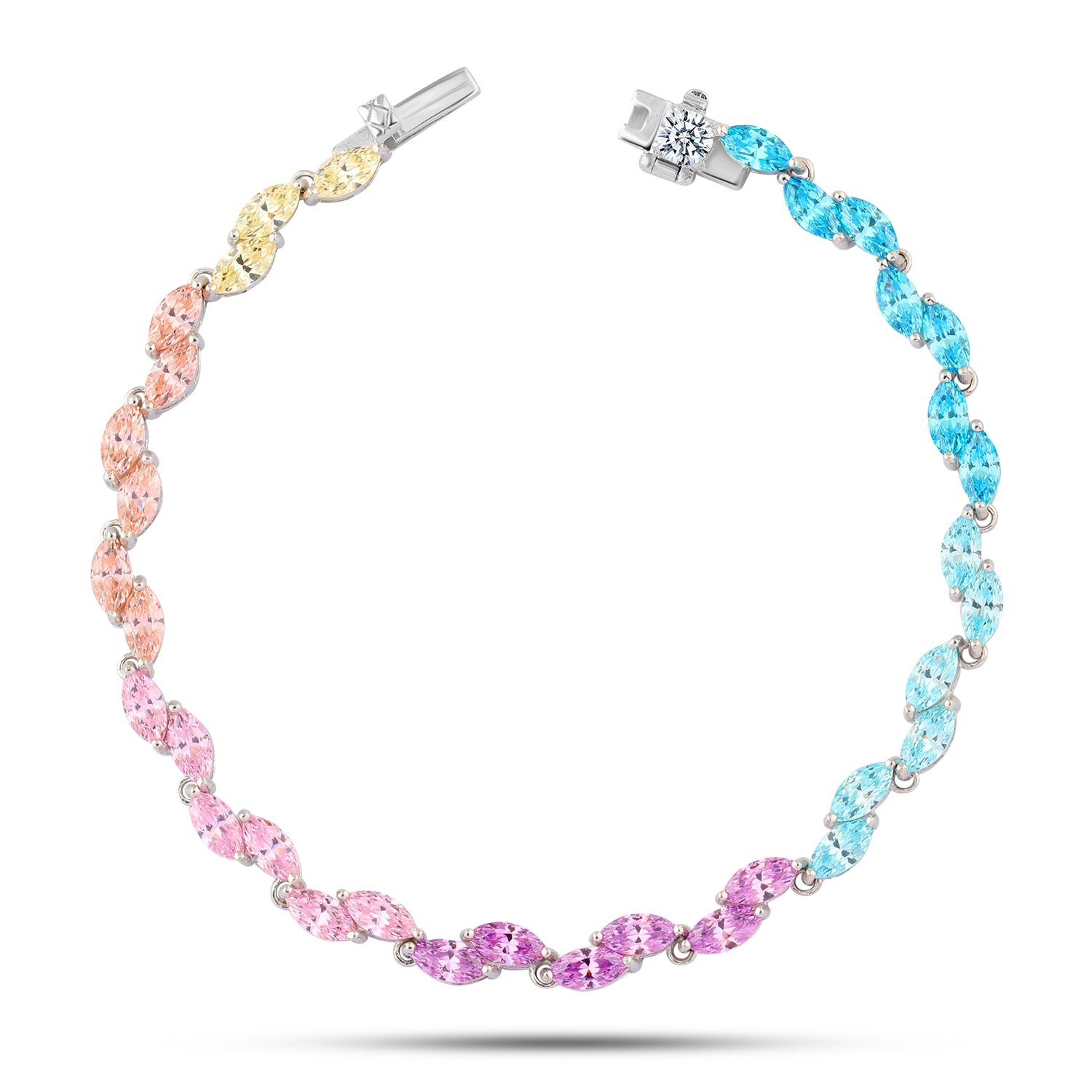 انسيال "ألوان الزركون المشرقة" فضة عيار 925