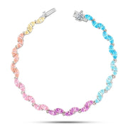 انسيال "ألوان الزركون المشرقة" فضة عيار 925