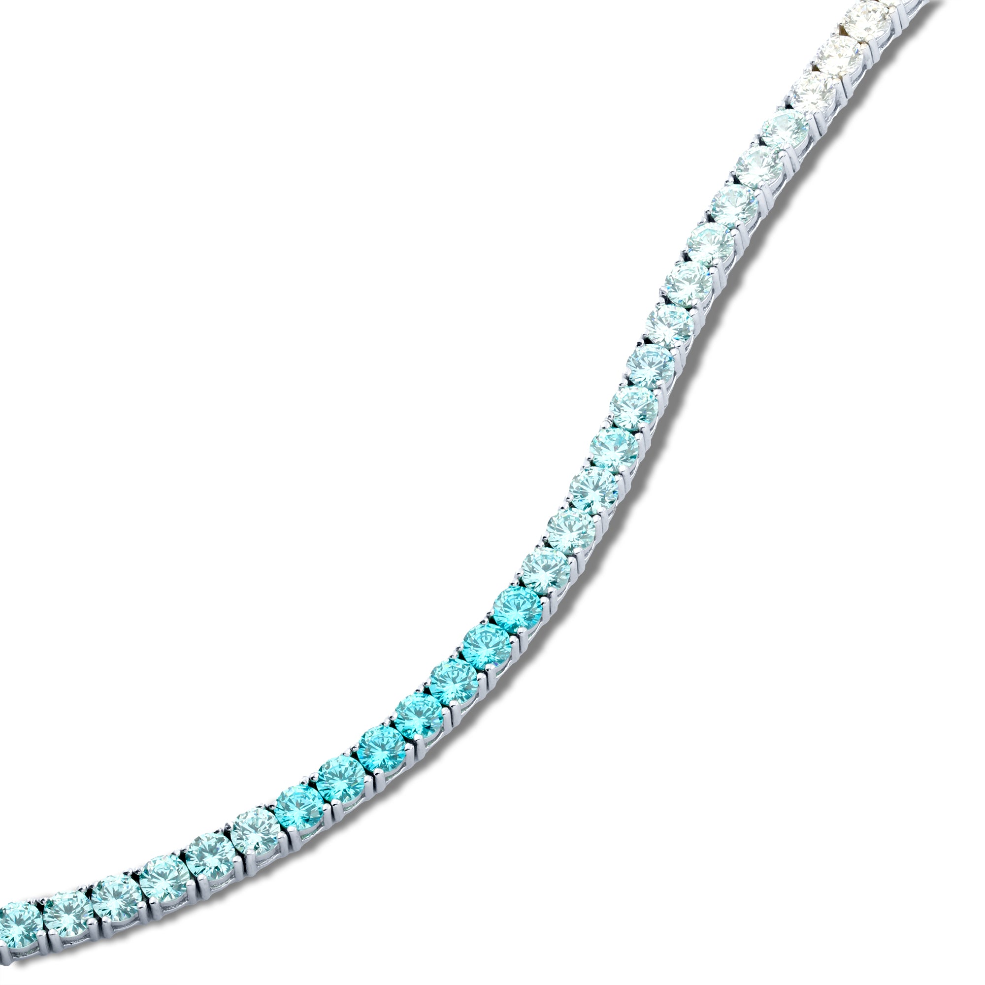 انسيال تنس أزرق متدرج - الفضة عيار 925 مطلي بلاتين