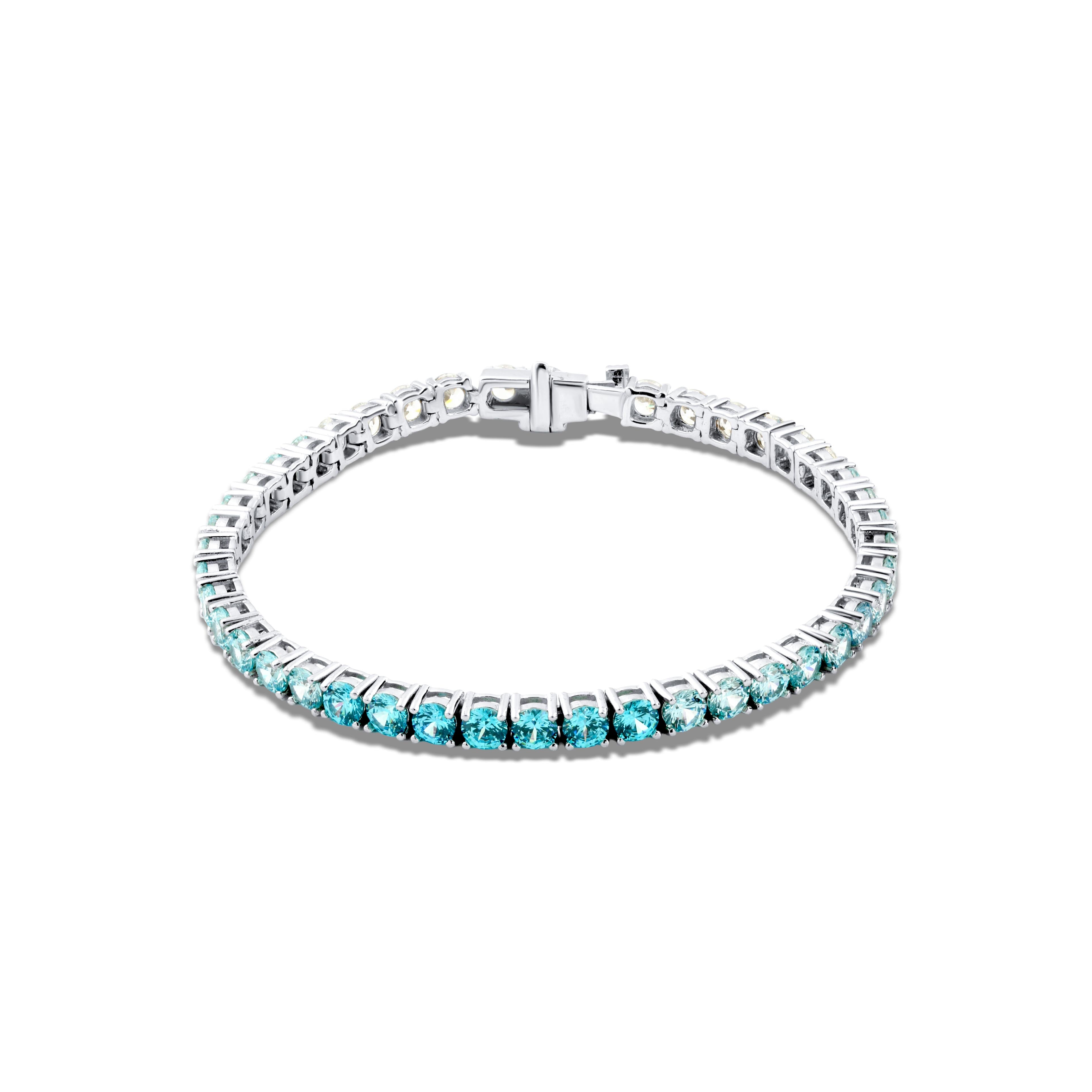 انسيال تنس أزرق متدرج - الفضة عيار 925 مطلي بلاتين