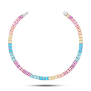 انسيال بتصميم راقٍ من الفضة عيار 925  والأحجار الملونة