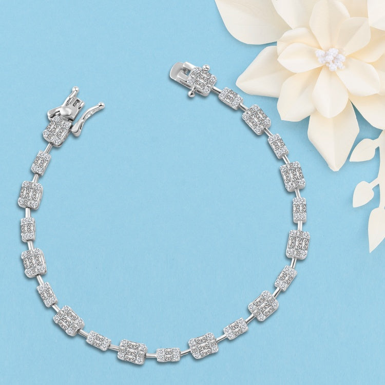 Bracelet "Shine of Squares" 925 Sterling Silver