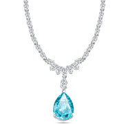 925 Sterling Silver Royal Design Necklace with Sparkling Zircon Stone