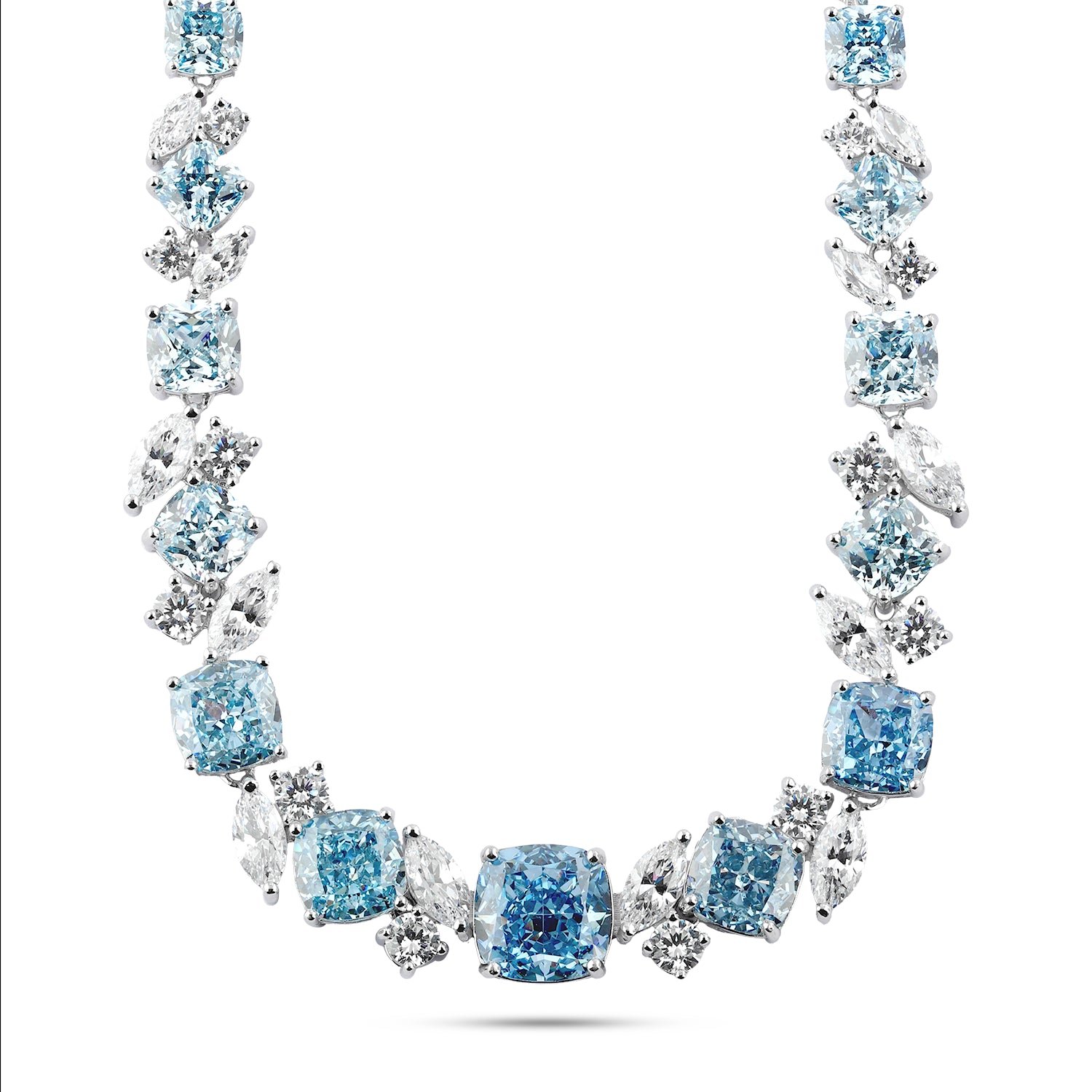 Sea Breeze Necklace – 925 Silver with Blue Ice Crushed Stones