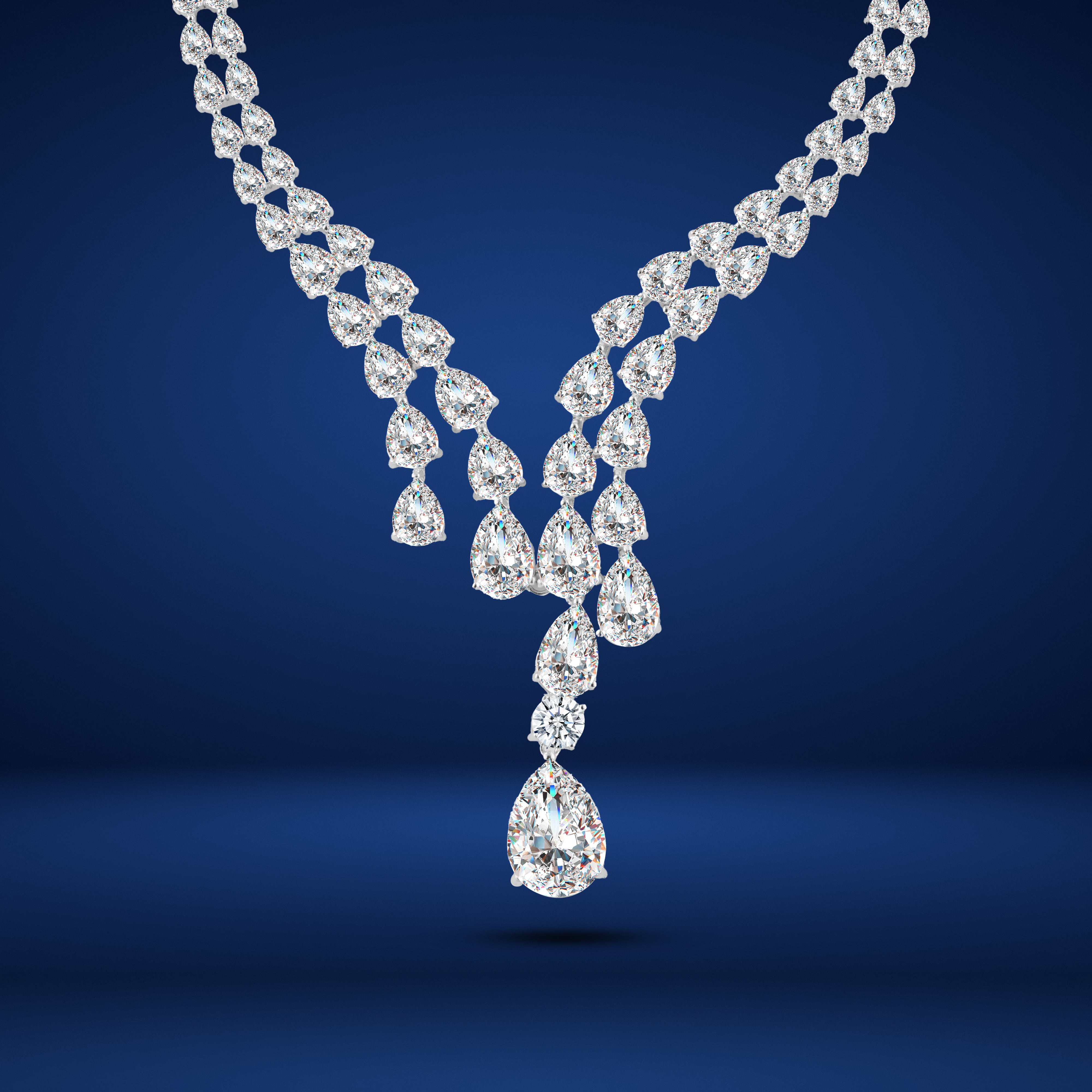 Dew Drops Necklace – Italian 925 Silver with Ice Crushed Stones