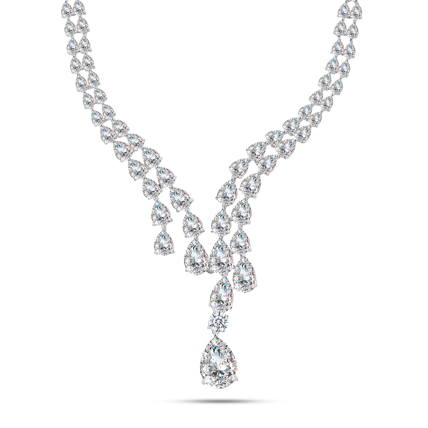 Dew Drops Necklace – Italian 925 Silver with Ice Crushed Stones