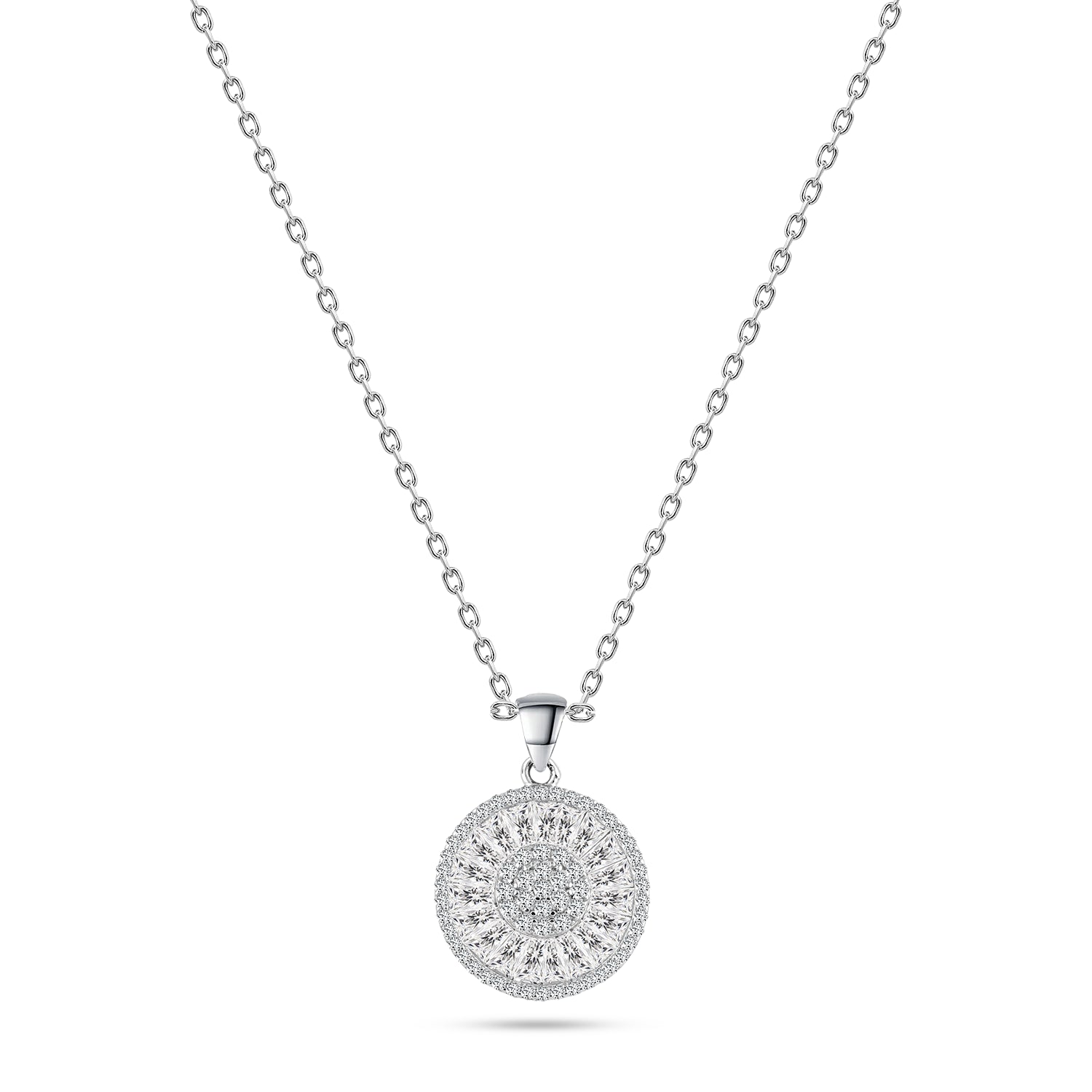 Sunrise Silver Necklace 925 with Zircon Stones