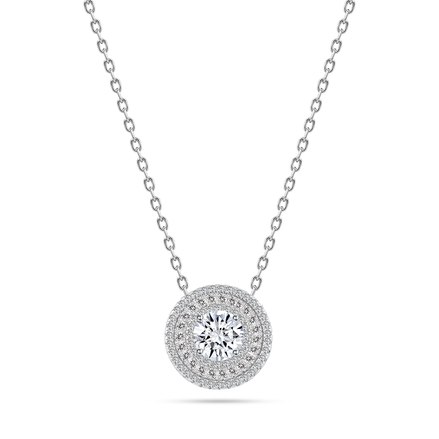 Elegant Glow Necklace 925 Sterling Silver with Zircon Stones