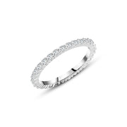 925 Silver Ring with Sparkling Round Zircons in a Classic Design

