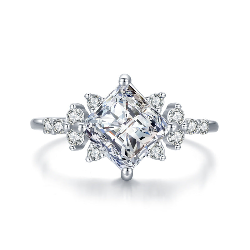 Shiny Zircon 925 Silver Ring