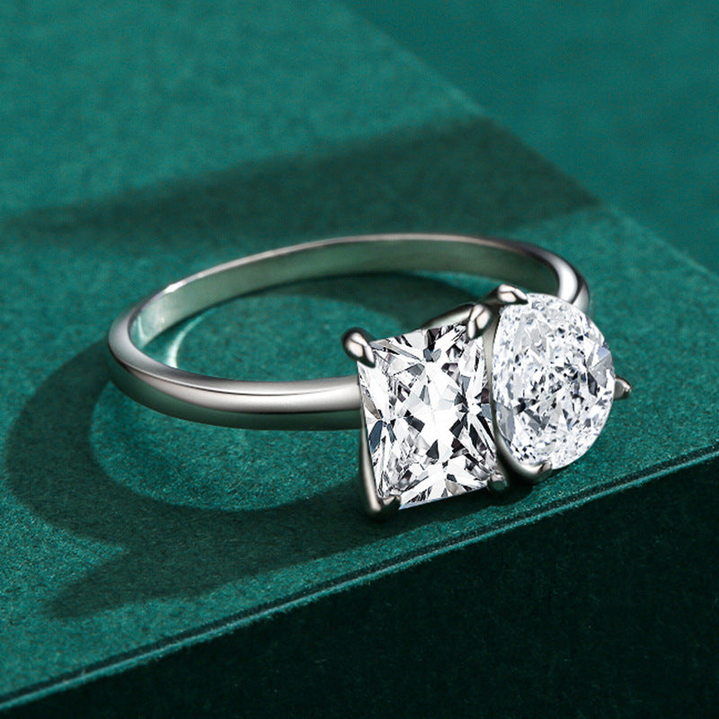VJK036 - Sterling silver 925 ring crowned with zircon stones