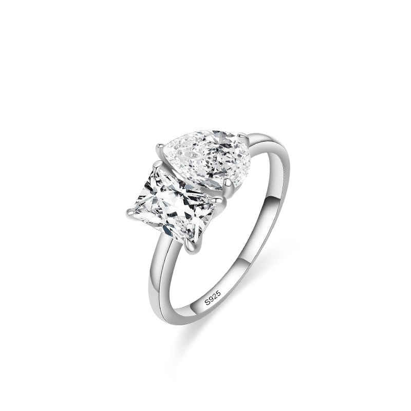 VJK036 - Sterling silver 925 ring crowned with zircon stones