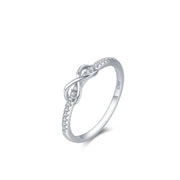 925 Sterling Silver Infinity Ring Zircon Embellished