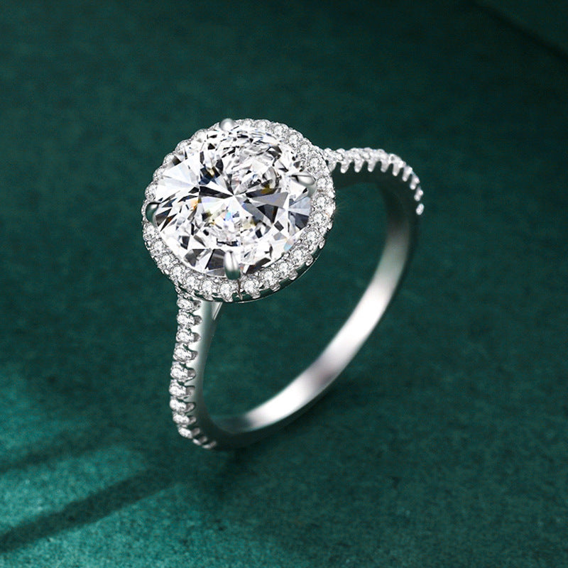 Shiny Zircon 925 Silver Ring