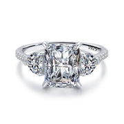 Emerald Cut Zircon 925 Silver Ring