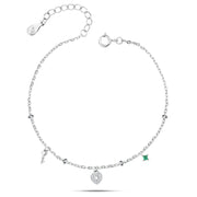 خلخال "مفتاح القلب" فضة عيار 925