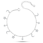 خلخال "سحر السماء" فضة عيار 925