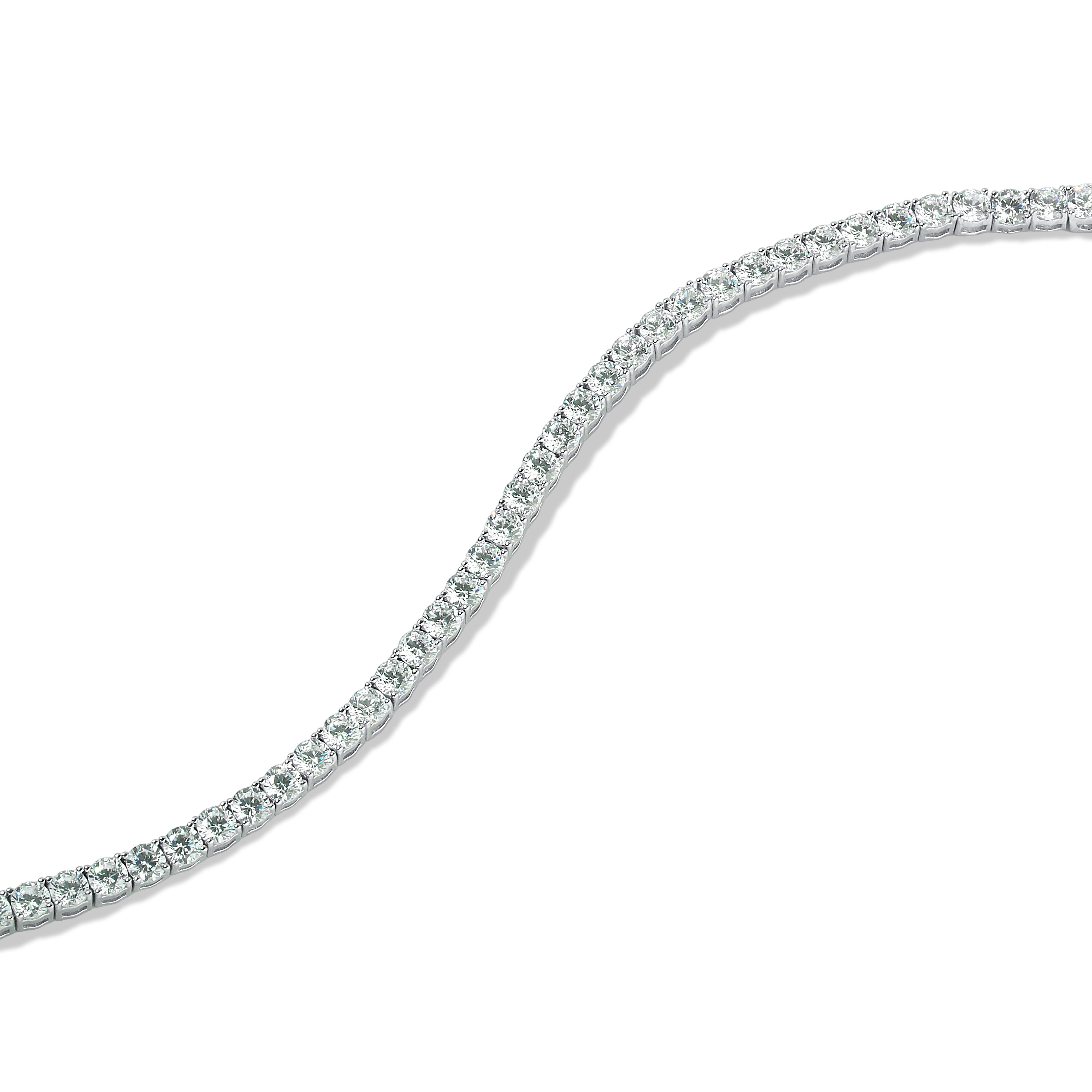 انسيال تنس مرصع بفصوص دائرية فضة عيار 925