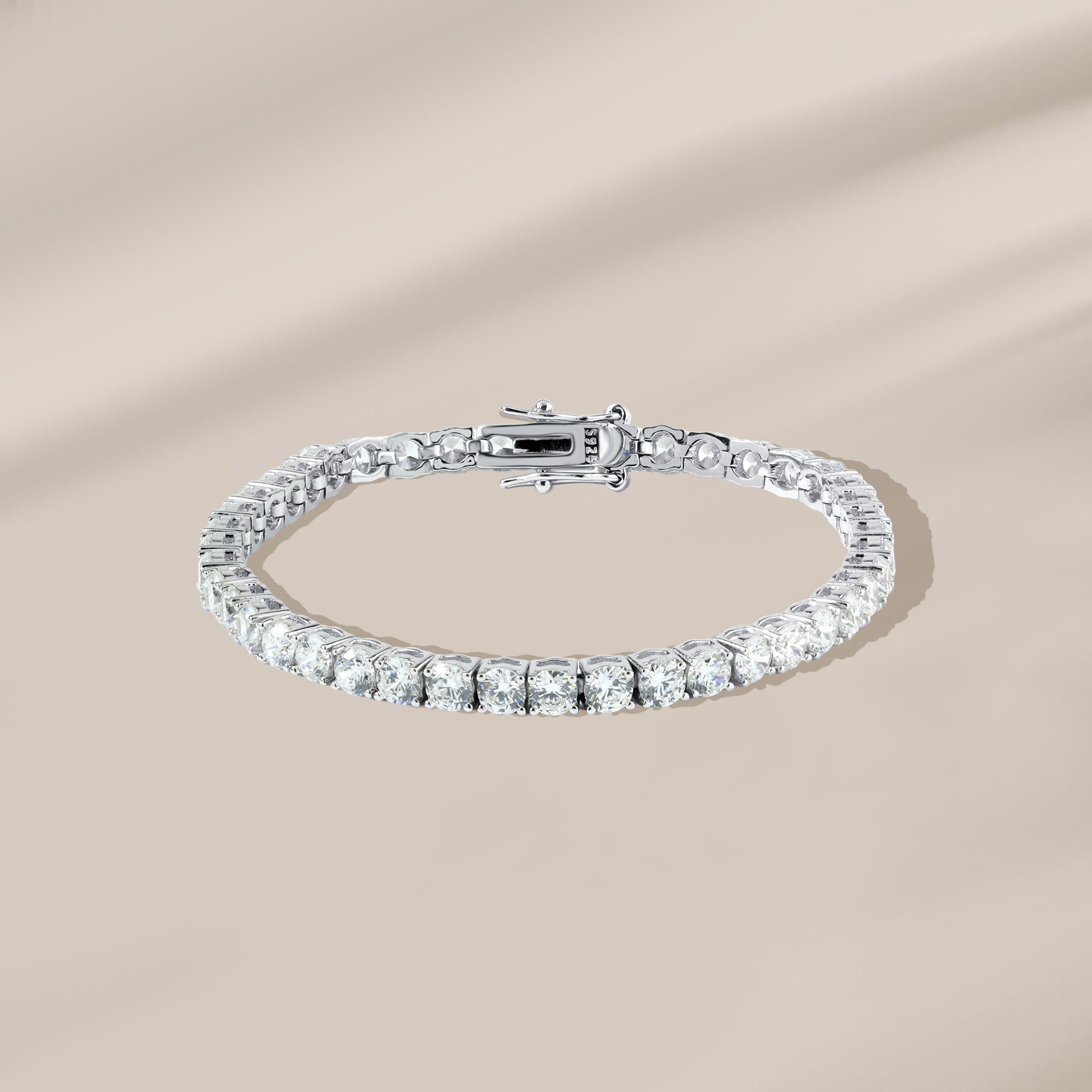 Tennis Bracelet with Round Stone Settings – 925 Silver