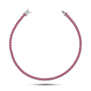 Italian 925 Sterling Silver Red Tennis Bracelet
