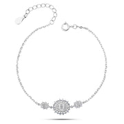 Sunlight Glow Bracelet Italian 925 Silver with Sparkling Zircon Shine
