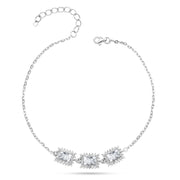 Royal Trio Bracelet Italian 925 Silver with Zircon Stones