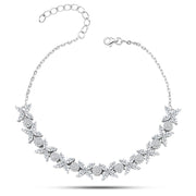 Sparkling Zircon Butterflies Bracelet – 925 Sterling Silver