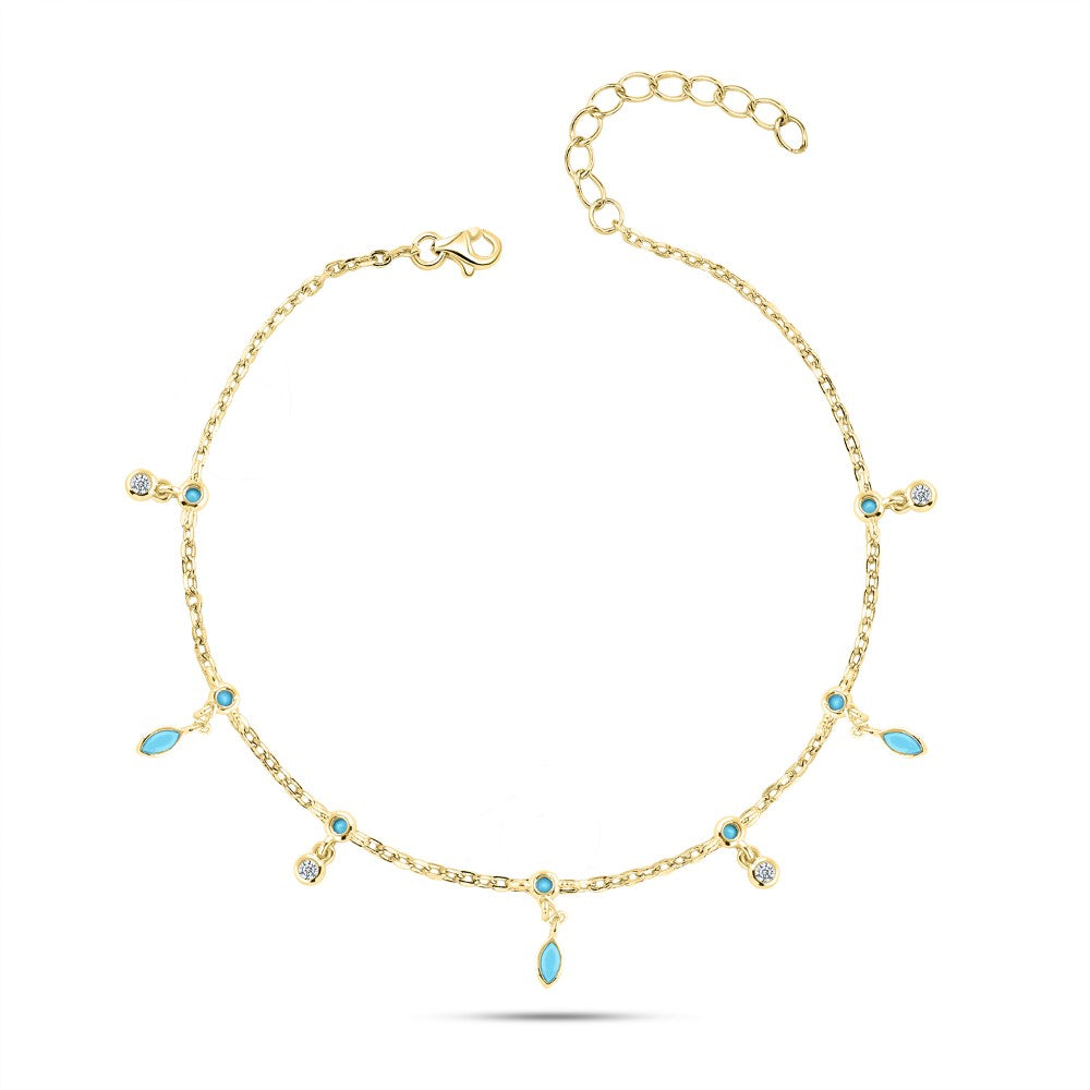 Golden Sky Melody Bracelet – Elegant and Playful Design, 925 Sterling Silver with Sparkling Zircon Stones