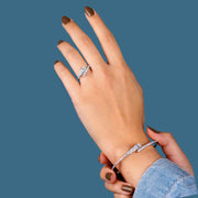 طقم فضة 925 إسورة وخاتم مرصّع بزركون