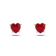 Ruby Love Studs 925 Silver Earring