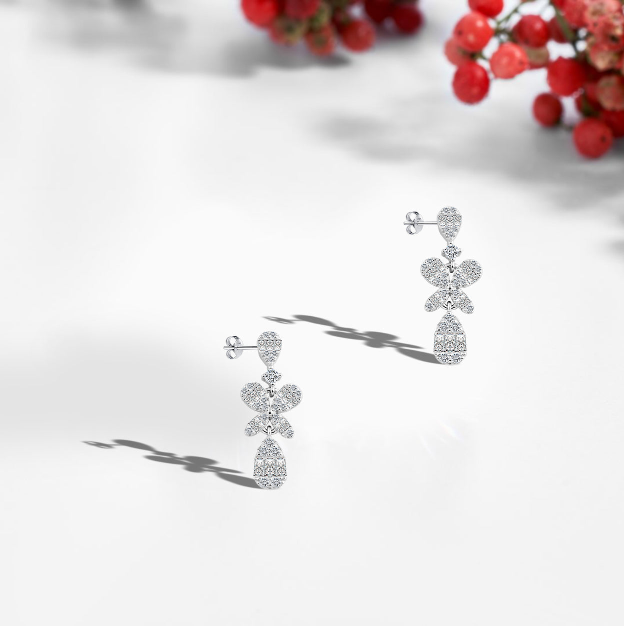 "Shine Butterfly " 925 Silver Earrings 