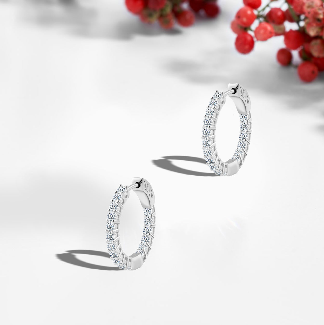 "Circle of Stones" 925 Silver Earrings 