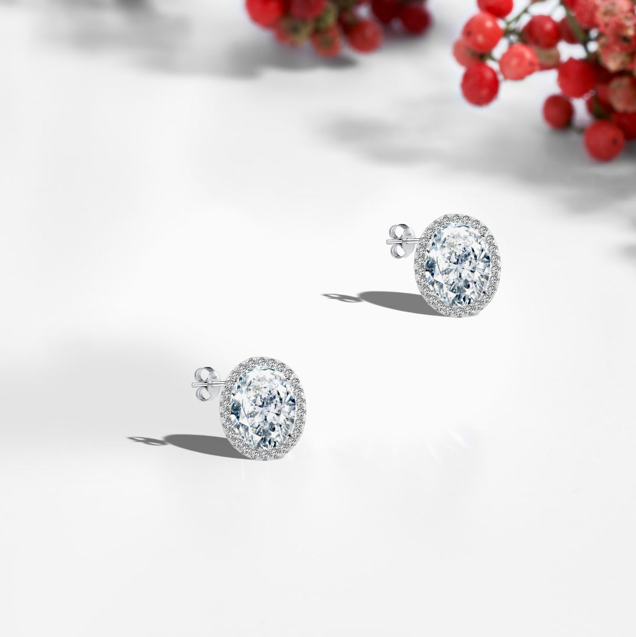 "Royal Stone" 925 Silver Earrings 