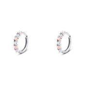 حلق فضة 925 بحجر أوبال مع فصوص زركون براقة