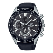 ساعة كاسيو إيديفيس للرجال كرونوغراف بمينا أسود وسوار جلد طبيعي – EFV-620L-1AVUDF