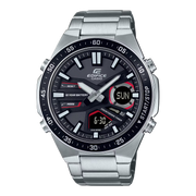 ساعة كاسيو إيديفيس للرجال تناظرية رقمية بمينا أسود وسوار ستانلس ستيل – EFV-C110D-1A4VDF