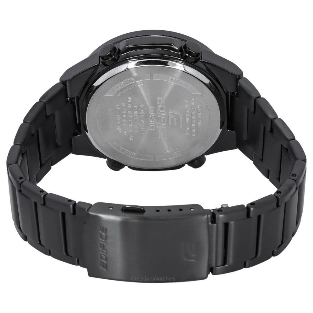 ساعة كاسيو إيديفيس للرجال أنالوج ديجيتال ستانلس ستيل بمينا أسود كوارتز - EFV-C110DC-1ADF