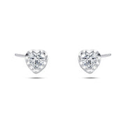 Shiny zircon Earing the heart 925 Sterling Silver