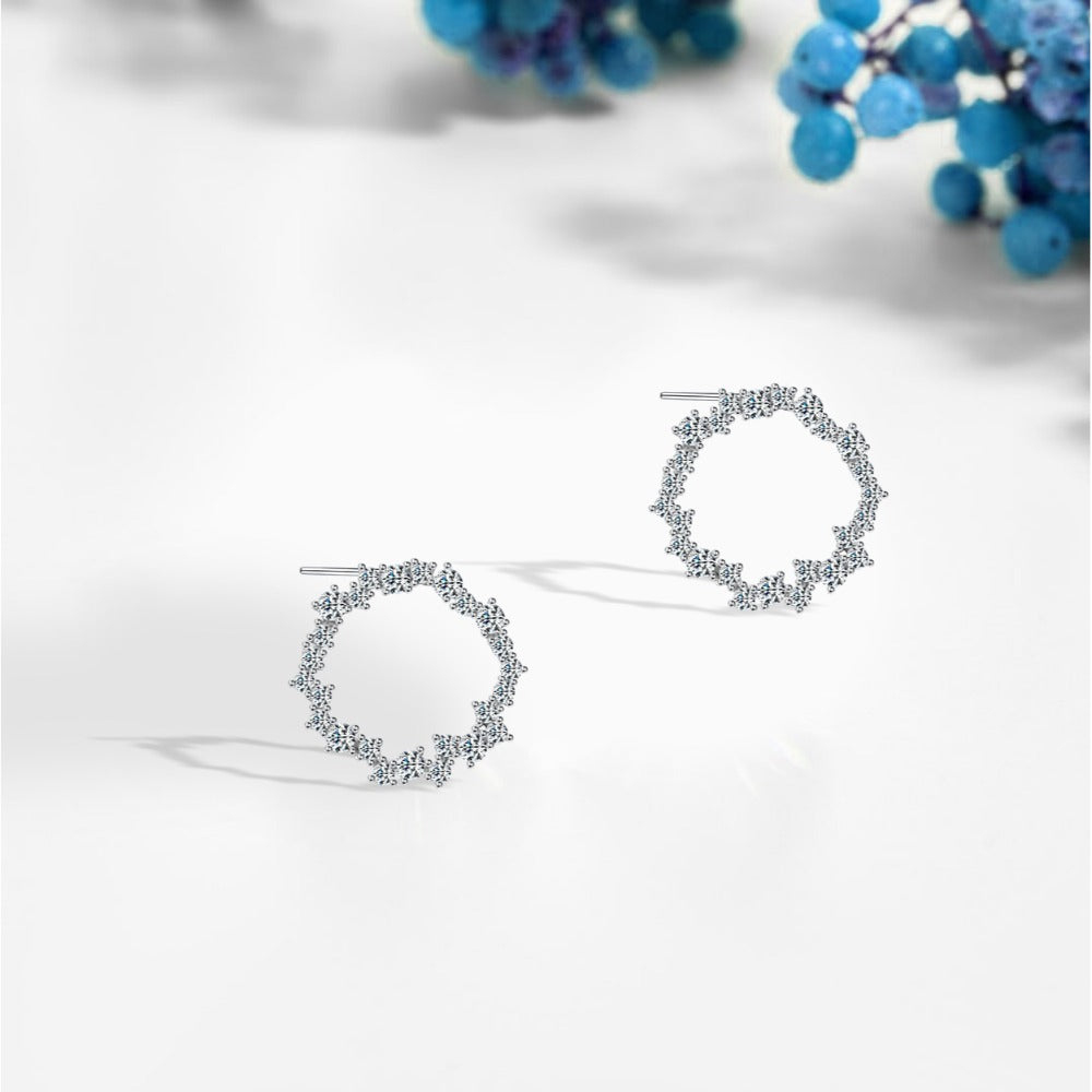 Shiny zircon Earing 925 Sterling Silver
