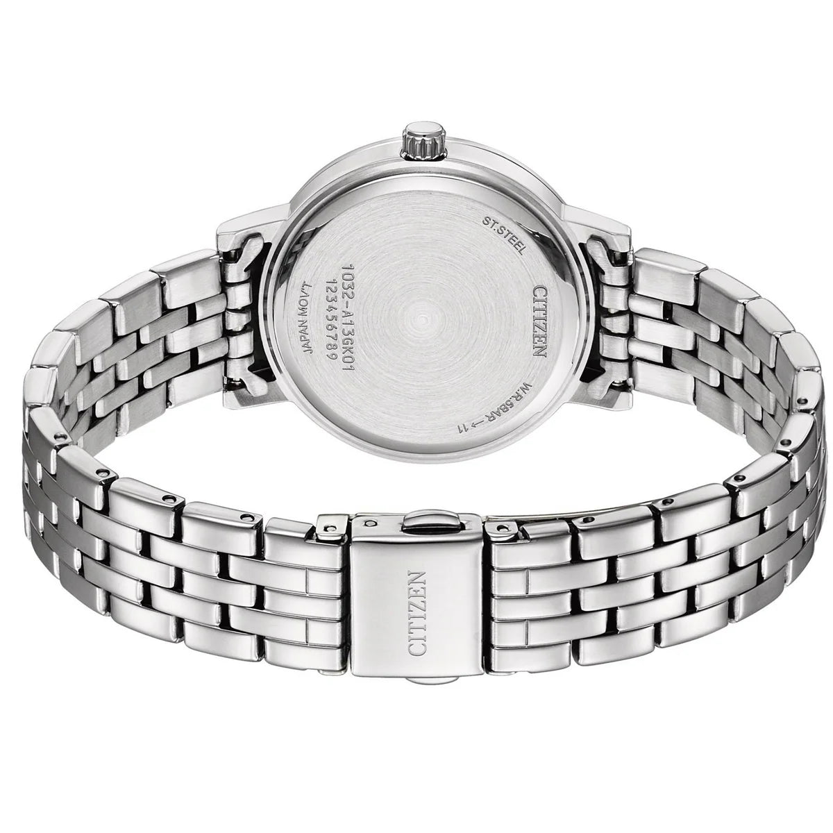 ساعة سيتيزن كوارتز للنساء بسوار من الستانلس ستيل وميناء تركوازي EL3100-55Z