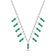 Green Zircon Wave Necklace – 925 Sterling Silver