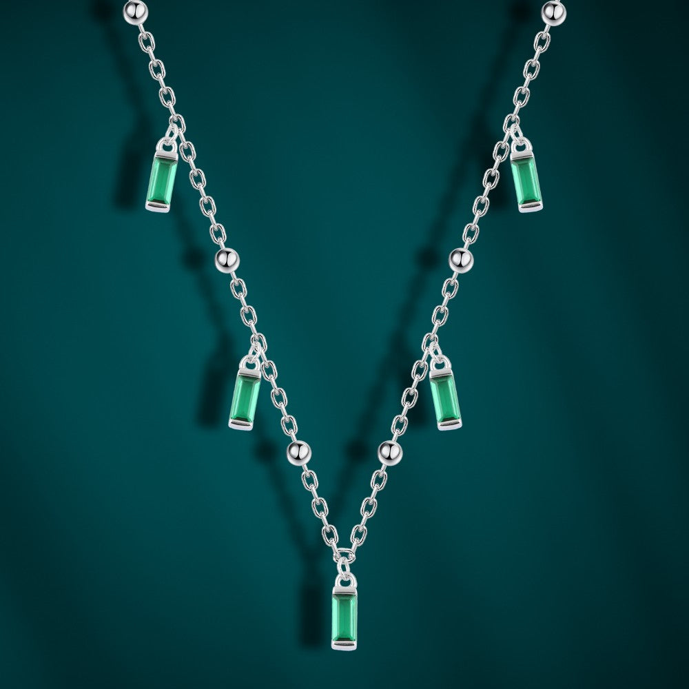 Green Zircon Breeze Necklace – 925 Sterling Silver