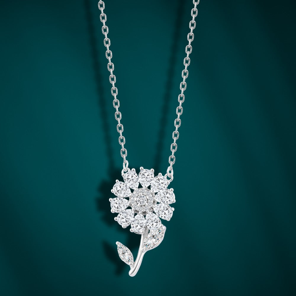 Soul Blossom Necklace – 925 Sterling Silver with Sparkling Zircon
