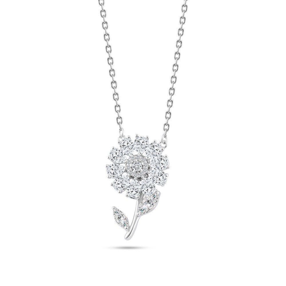 Soul Blossom Necklace – 925 Sterling Silver with Sparkling Zircon
