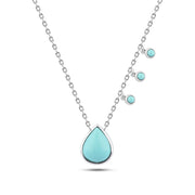 Teardrop Necklace – Elegant Design with a Radiant Turquoise Stone and 925 Silver