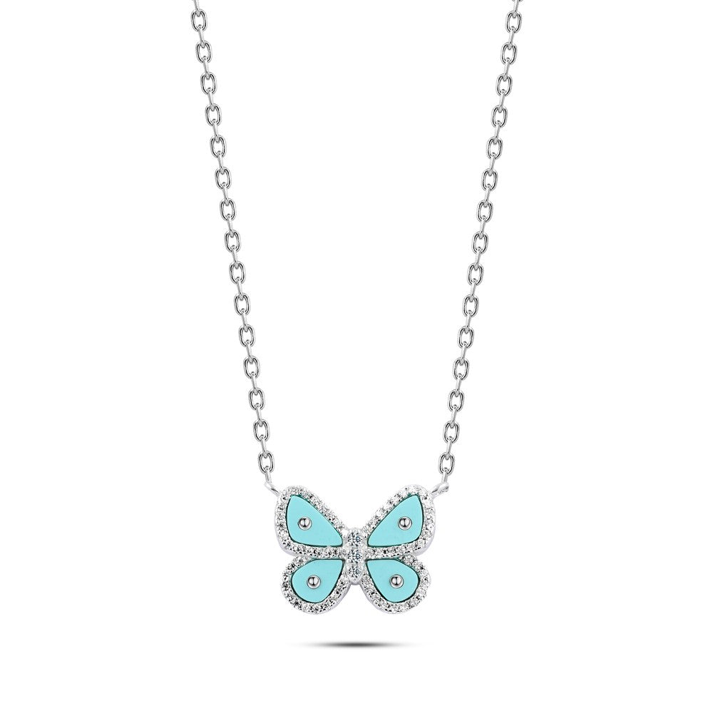 Dream Butterfly Necklace – 925 Sterling Silver with Zircon Stones