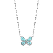 Dream Butterfly Necklace – 925 Sterling Silver with Zircon Stones